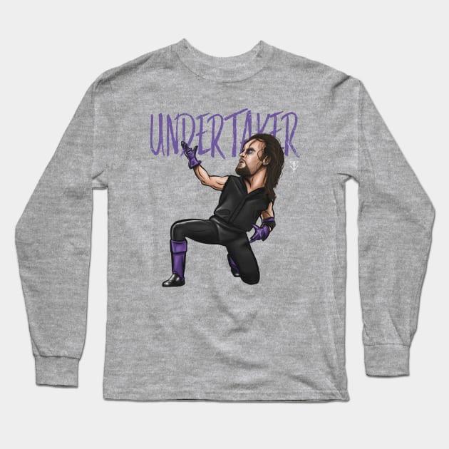 Undertaker Cartoon Long Sleeve T-Shirt by MunMun_Design